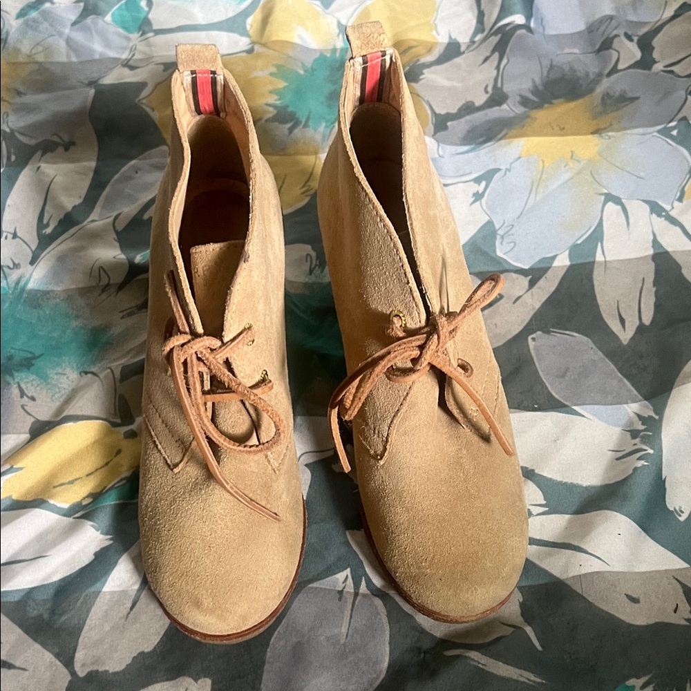 Sperry Topsider Harlow Wedge Suede Ankle Boots SZ 7 - Picture 1 of 5